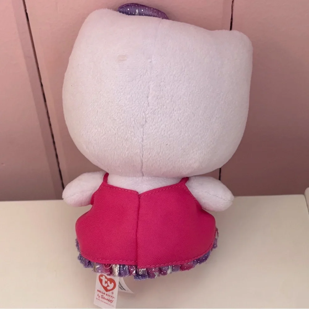 TY Beanie Baby Sanrio Hello Kitty in I love Las Vegas and Purple Dress